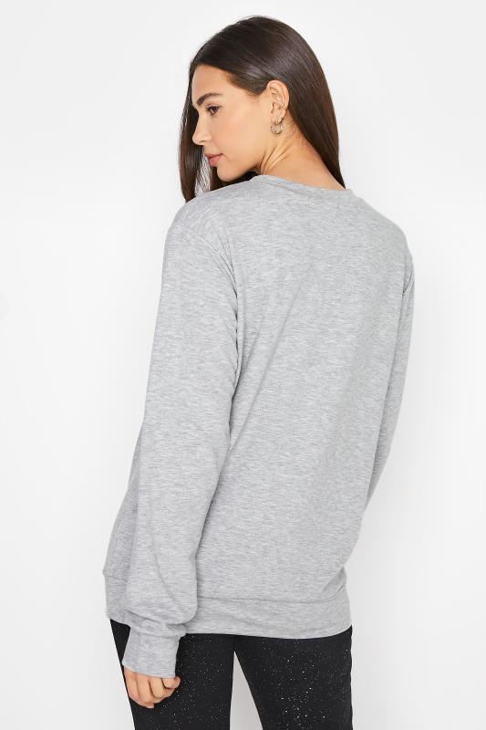 LTS Tall Grey Bauble Glitter Slogan Christmas Sweatshirt 3