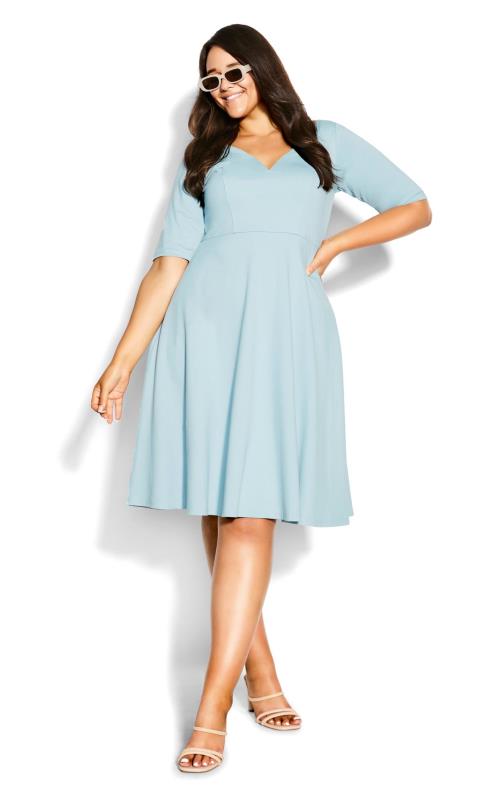 Evans Seafoam Blue Mini Dress 3