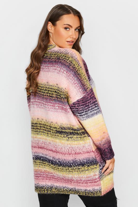 Plus Size Purple & Yellow Ombre Knitted Cardigan | Yours Clothing 4