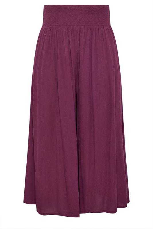 YOURS Plus Size Burgundy Red Shirred Trousers | Yours Clothing 5