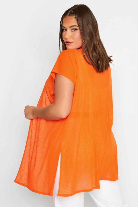 LIMITED COLLECTION Plus Size Orange Textured Kimono Cardigan | Yours Clothing 4
