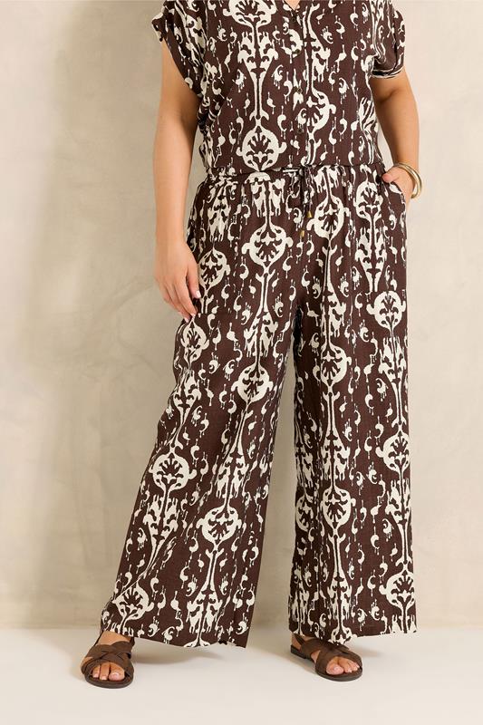 EVANS Plus Size Chocolate Top & Trouser Set | Evans 5