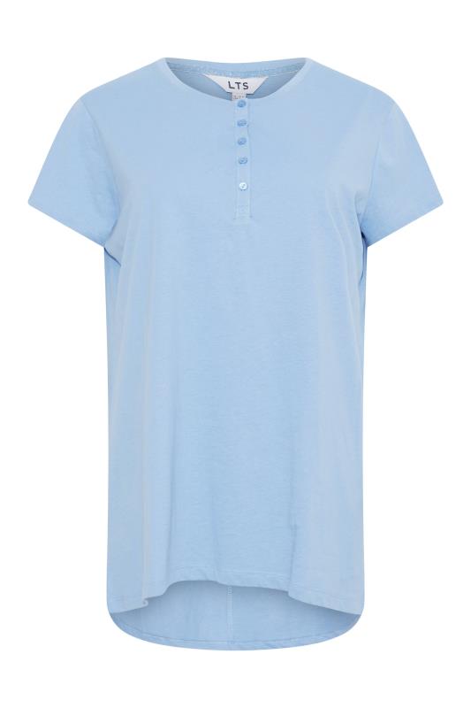 LTS Tall Women's Blue Button Placket Cotton Pyjama Top | Long Tall Sally  6