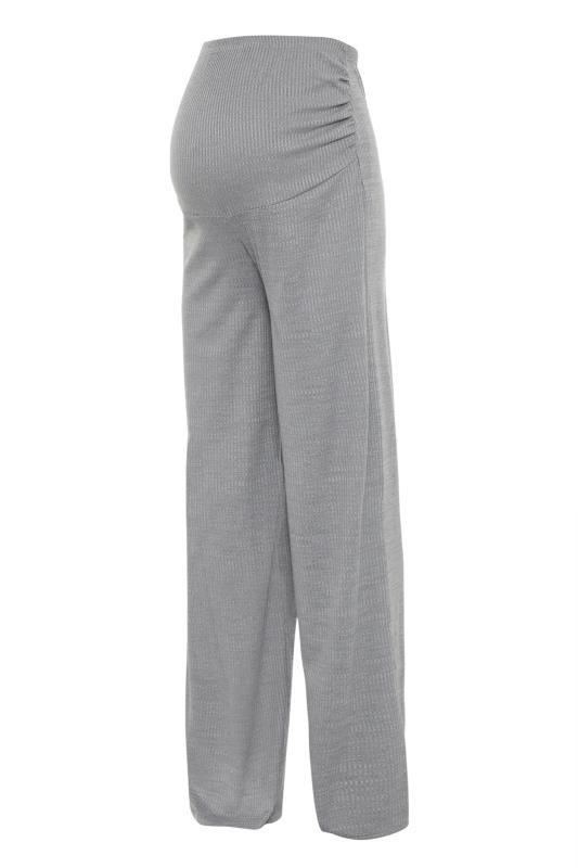 LTS Tall Maternity Grey Ribbed Wide Leg Trousers 4