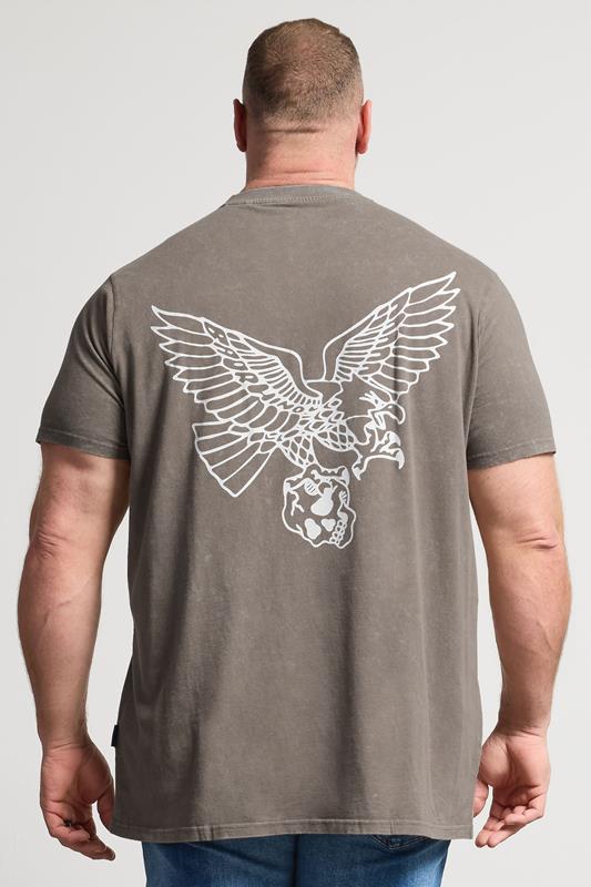 BadRhino Big & Tall Brown Extra Long Acid Wash Falcon Graphic T-Shirt | BadRhino 2