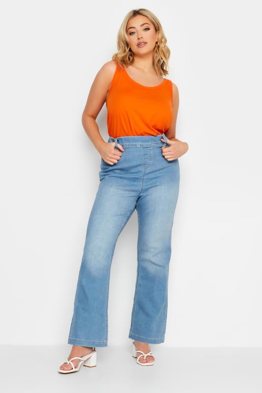YOURS Plus Size Curve Light Blue Bootcut Jeggings | Yours Clothing  2