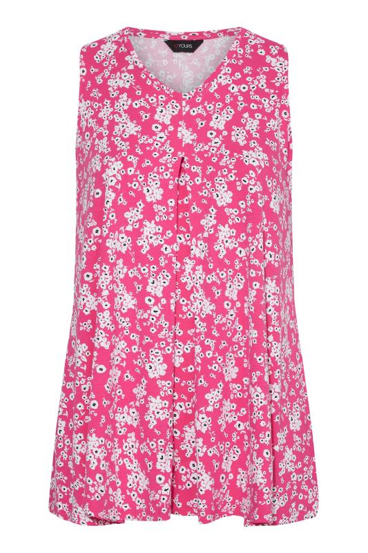 Plus Size Pink Floral Swing Vest Top | Yours Clothing 5