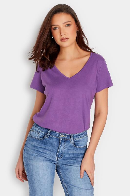 LTS Tall Women's Purple V-Neck T-Shirt | Long Tall Sally 1