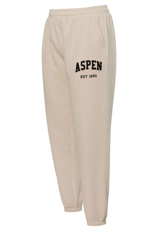 YOURS Plus Size Stone Brown 'Aspen' Slogan Joggers | Yours Clothing  7