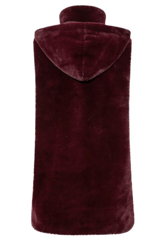 LTS Tall Women's Dark Red Faux Fur Hooded Gilet | Long Tall Sally 7