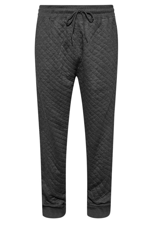 KAM Big & Tall Charcoal Grey Quilted Joggers | BadRhino 4