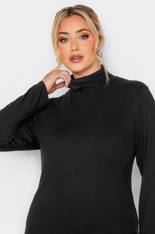 LIMITED COLLECTION Plus Size Black Turtle Neck Top | Yours Clothing 4