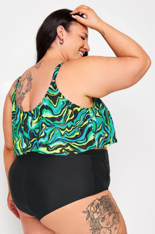 YOURS Plus Size Black Abstract Print Bikini Top | Yours Clothing 4