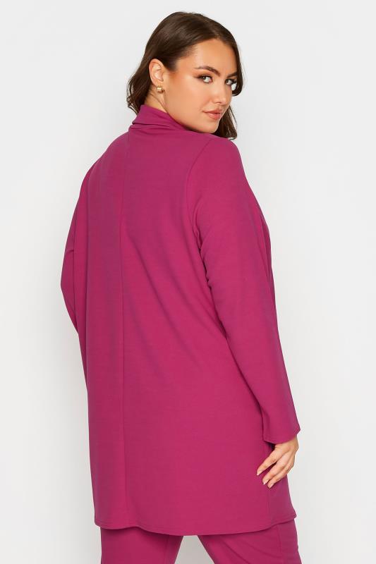 LIMITED COLLECTION Plus Size Dark Pink Longline Blazer | Yours Clothing 3