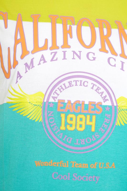 Turquoise 'California' Colour Block T-Shirt_D.jpg