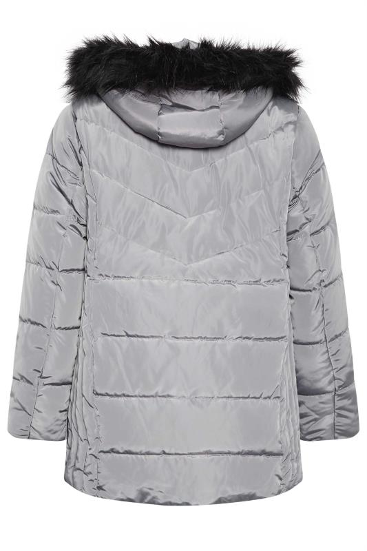 YOURS Plus Size Grey Puffer Coat | Yours Clothing 7