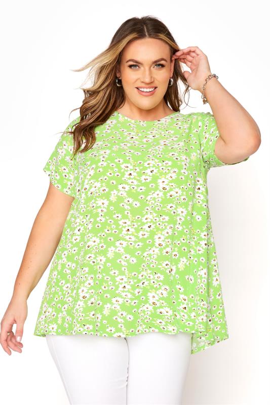 LIMITED COLLECTION Lime Green Daisy Swing Top_A.jpg