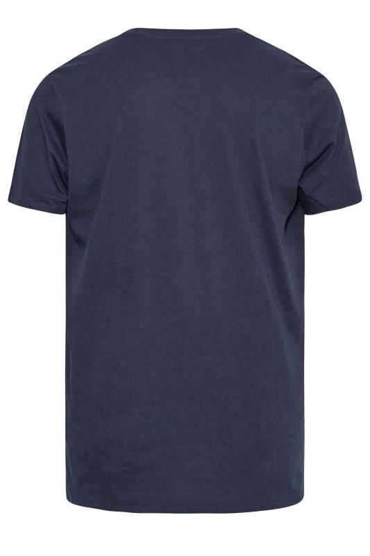 JACK & JONES Navy Blue Logo Crew Neck T-Shirt | BadRhino 4