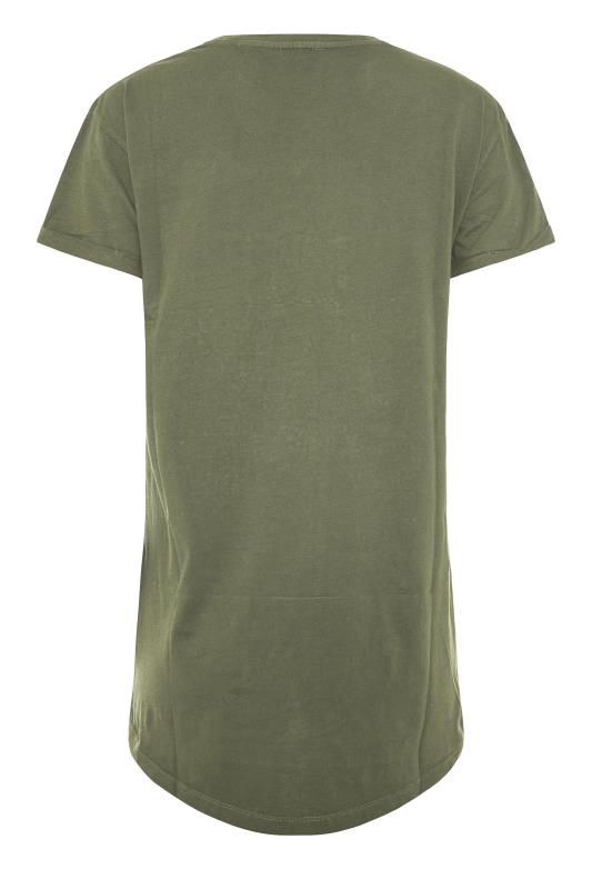 LTS Tall Khaki Green Acid Wash Star Embellished T-Shirt 7