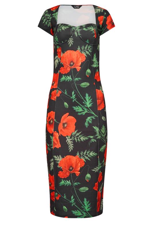 LTS Tall Women's Black Floral Print Corset Dress | Long Tall Sally 6