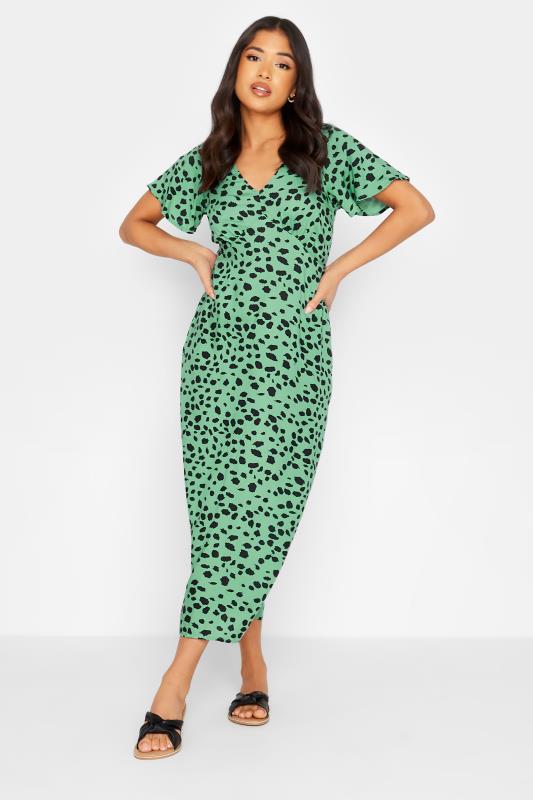 Petite  PixieGirl Green Dalmatian Print Tea Dress