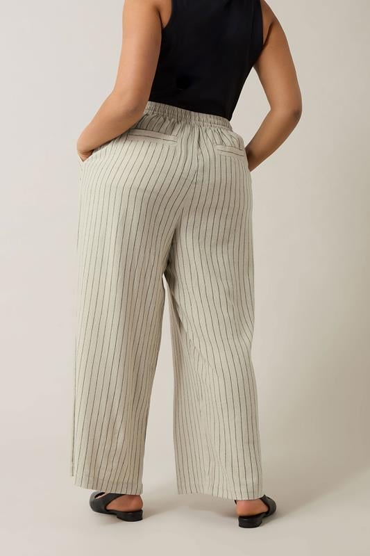 EVANS Curve Set Natural Brown Stripe Shirt & Trouser | Evans 5