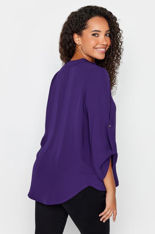 M&Co Purple Statement Button Tab Sleeve Shirt | M&Co 4