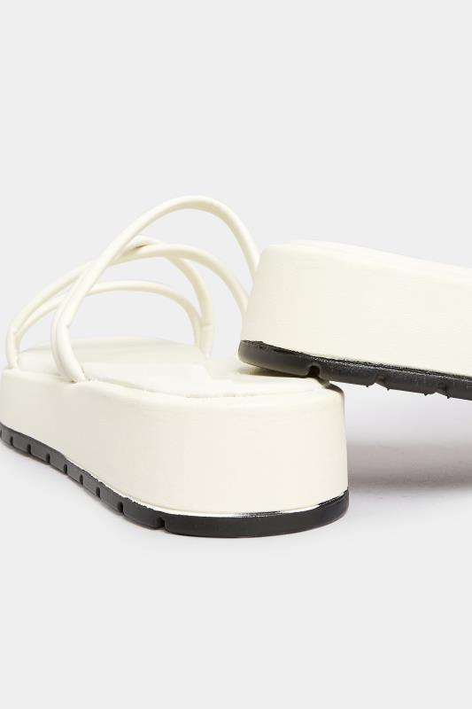 PixieGirl Cream Strappy Flatform Sandals In Standard Fit | PixieGirl 5