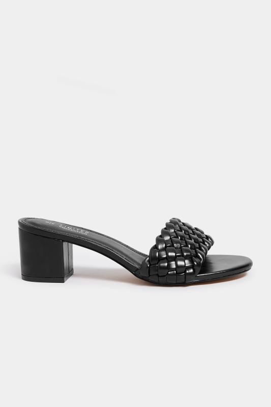 LIMTIED COLLECTION Black Plaited Mule In Wide E Fit & Extra Wide EEE Fit | Yours Clothing 3