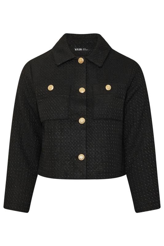 YOURS Plus Size Black Boucle Jacket | Yours Clothing 6