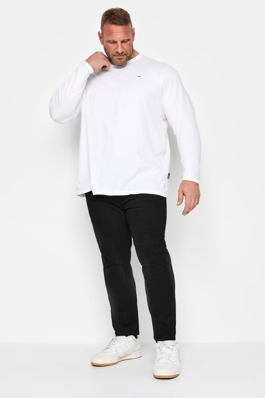  Grande Taille KAM Big & Tall Black Stretch Chino Trousers