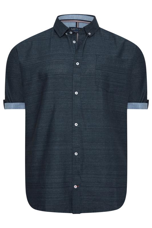 BadRhino Big & Tall Navy Blue Cotton Slub Shirt | BadRhino 3