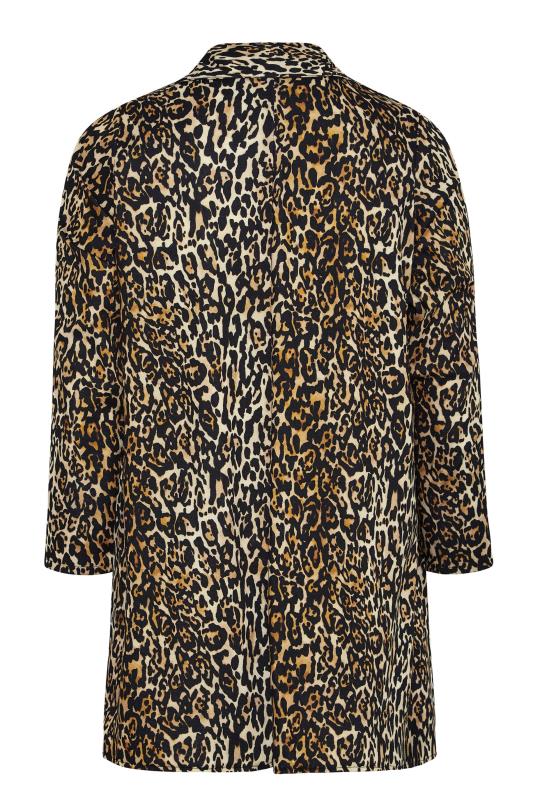 Plus Size Brown Leopard Print Longline Blazer | Yours Clothing 7