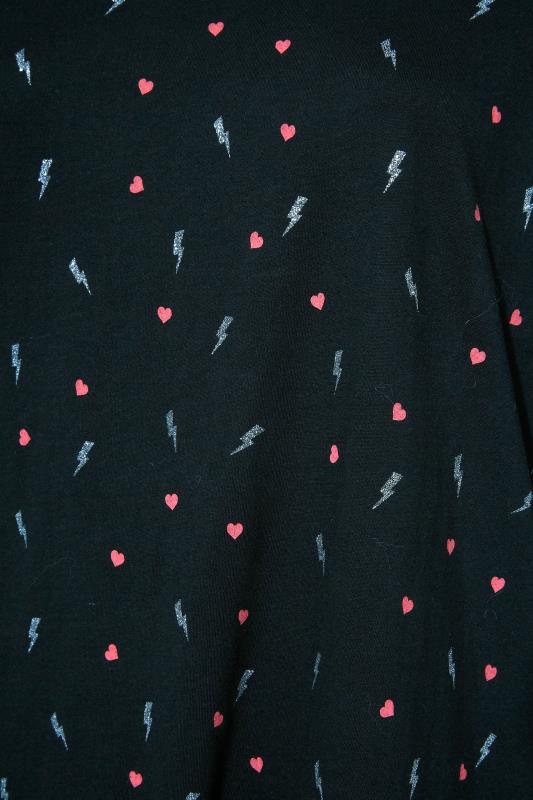 Black Heart Lightning Print Drawstring Pyjama Set_S.jpg