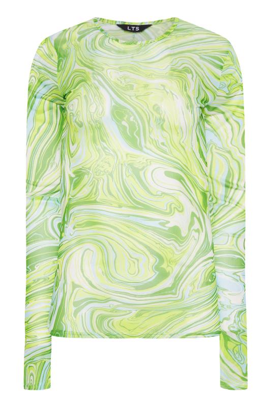 LTS Tall Lime Green Swirl Print Mesh Top_X.jpg