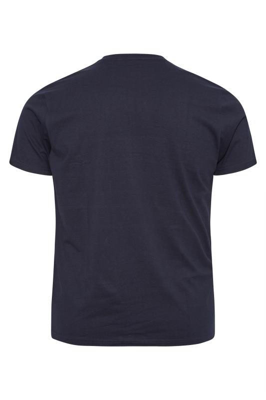 BadRhino Big & Tall Navy Blue Chest Stripe T-Shirt 3