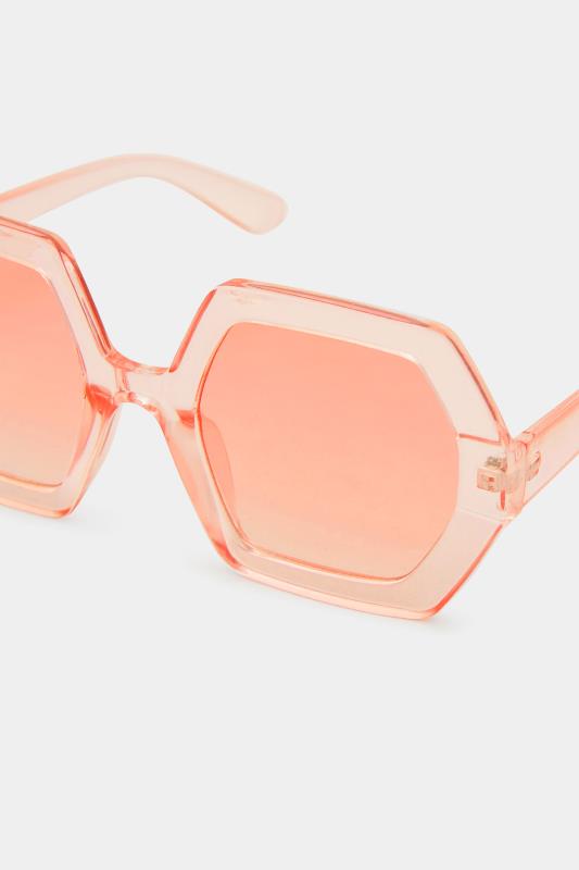 Pink Oversized Geometric Sunglasses 4