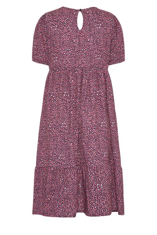 YOURS LONDON Mulberry Pink Animal Print Smock Dress | Yours Clothing 7