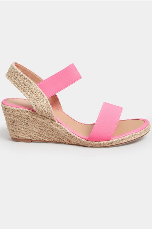 Pink Espadrille Wedges In Wide E Fit & Extra Wide EEE Fit | Yours Clothing  3