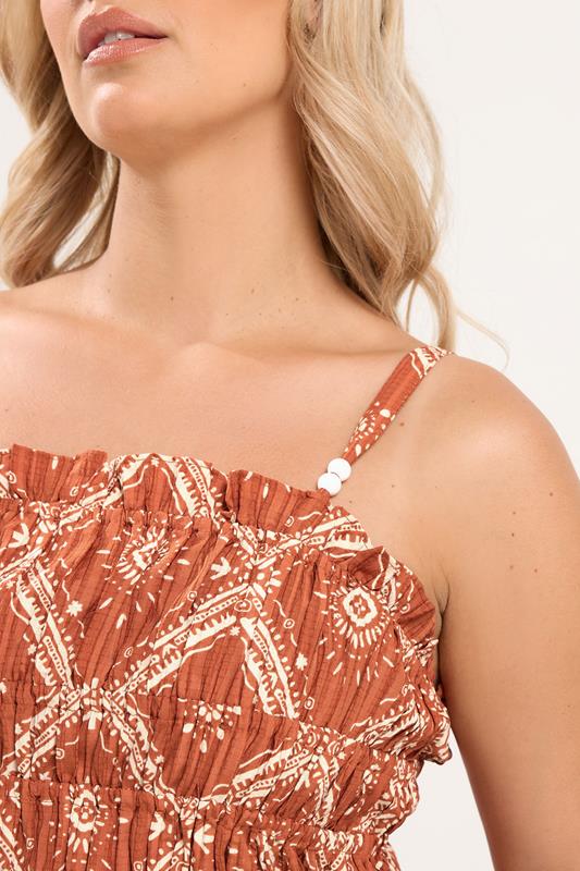 YOURS Plus Size Rust Orange Abstract Vest Top | Yours Clothing 5