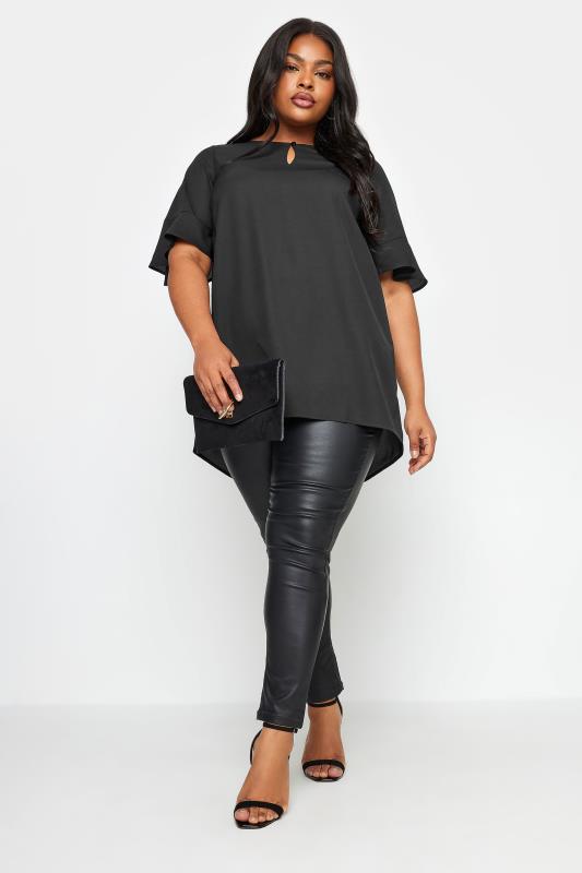 YOURS Plus Size Black Keyhole Tunic Top | Yours Clothing 2