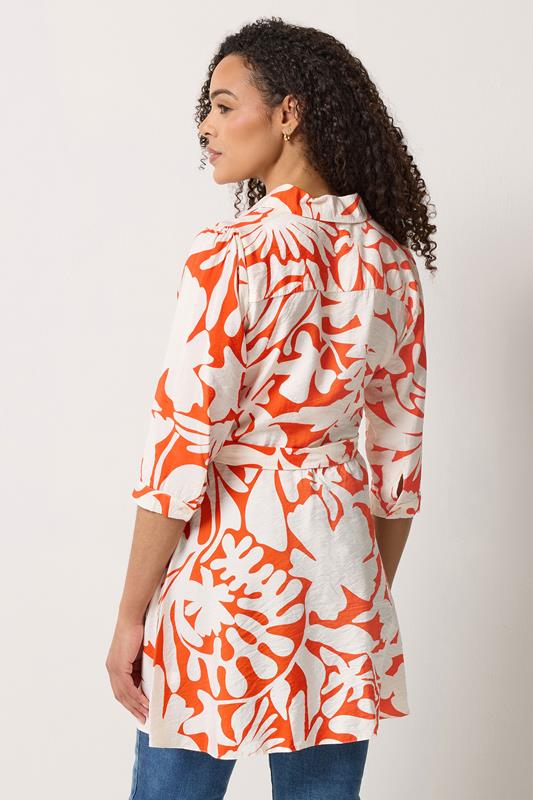 M&Co Orange Floral Belted Tunic Shirt | M&Co 2