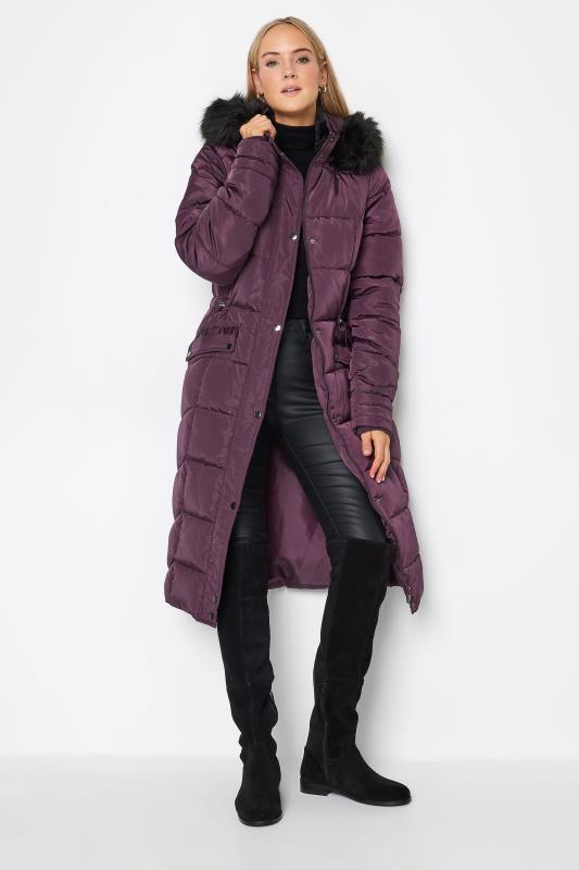  Grande Taille LTS Tall Berry Red Midi Padded Coat