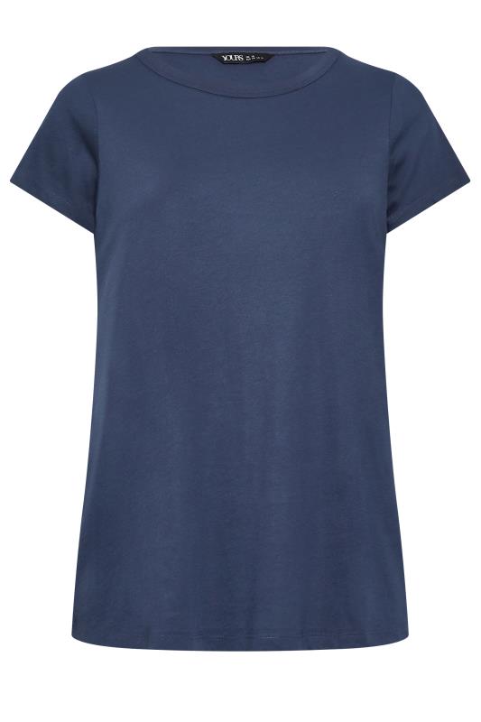 YOURS Curve Plus Size Navy Blue Essential T-Shirt | Yours Clothing
