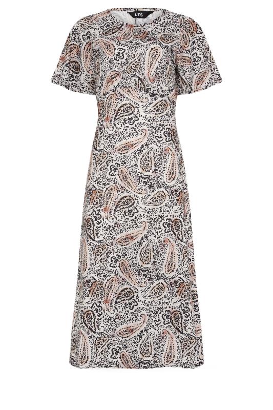 LTS Tall Women's Light Brown Paisley Print Midi Dress | Long Tall Sally 5