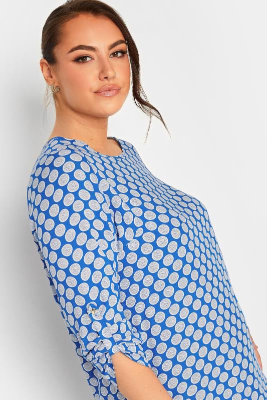 YOURS Plus Size Blue Abstract Spot Print Blouse | Yours Clothing  4