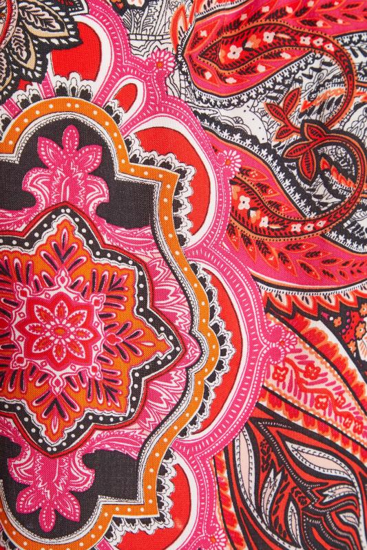 Petite Red Paisley Print Gypsy Detail Top 6