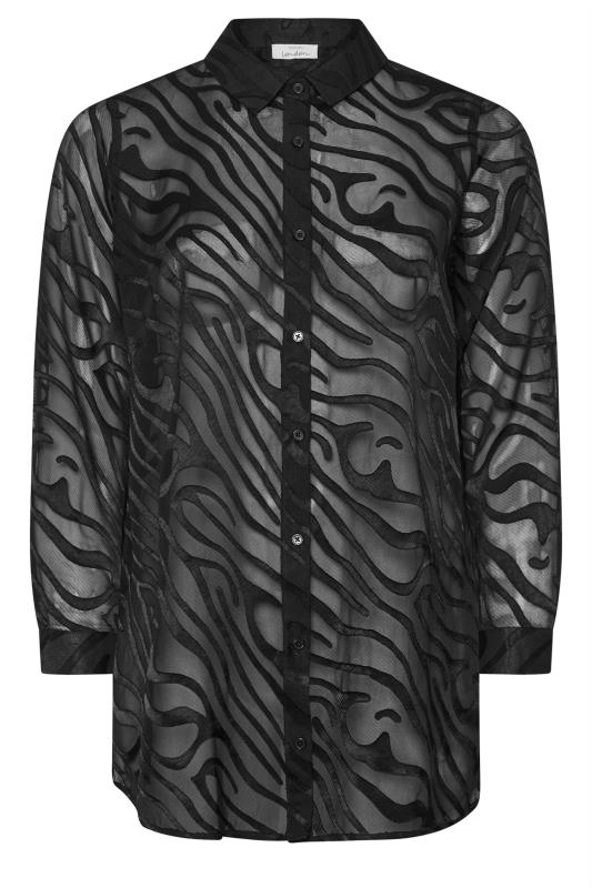 YOURS LONDON Plus Size Black Zebra Print Mesh Shirt | Yours Clothing 5