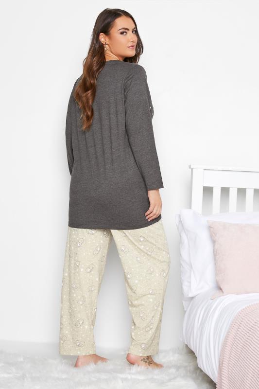 Plus Size Grey Star Gazing Bear Pyjama Set | Yours Clothing 3