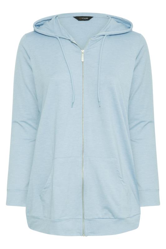 Plus Size Light Blue Zip Through Hoodie | Yours Clothing 6